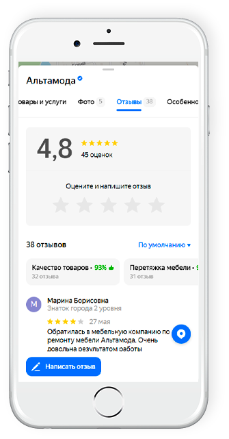 Пример отзыва